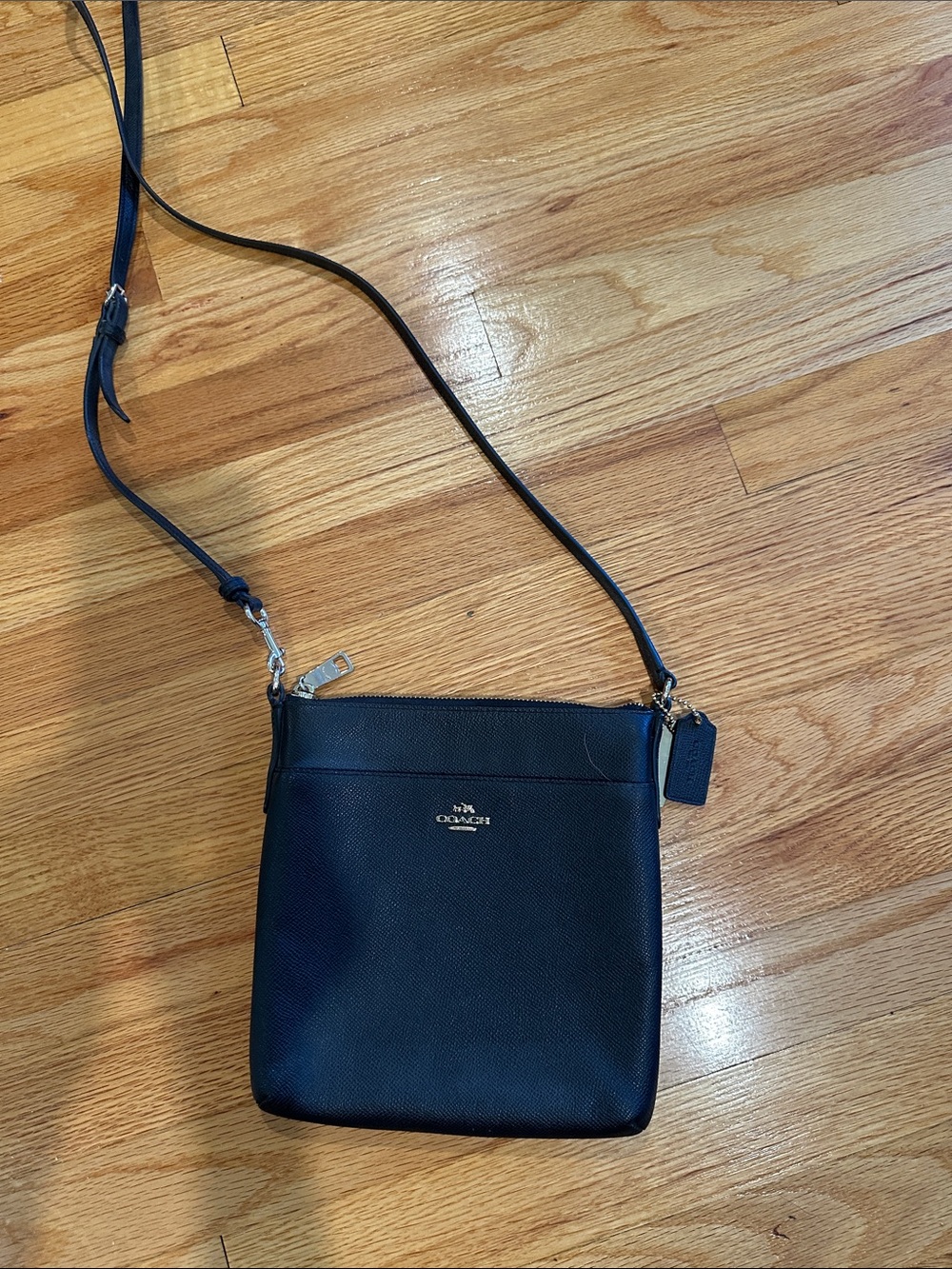 Coach Black Pebbled Leather Small Crossbody Bag